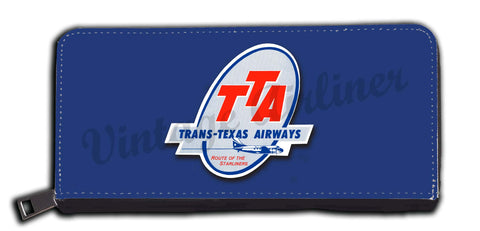 Trans Texas Airways 1940's Vintage Bag Sticker wallet