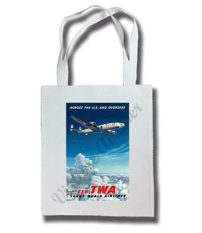 TWA 1950's European Travel Poster Cover Tote Bag