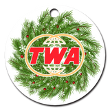 TWA Twin Globe Logo Ornaments