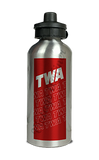 TWA 1970's Red Timetable Cover Aluminum Water Bottle