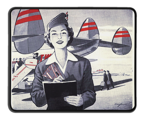 TWA Flight Attendant Comic Mousepad