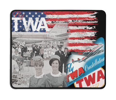 TWA Vintage Flag Collage Mousepad