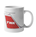 TWA Livery Airplane Tail Art Coffee Mug