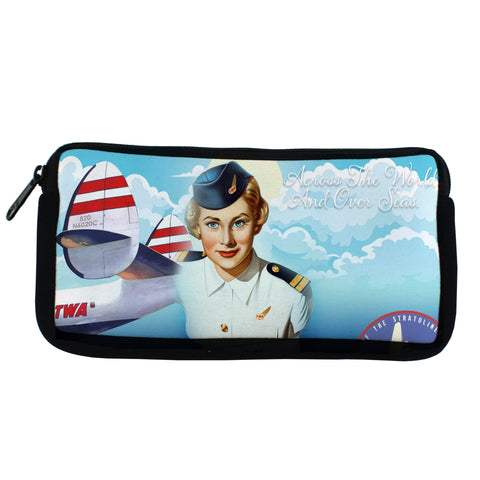 TWA "Across The World And Over Seas Poster" Travel Pouch