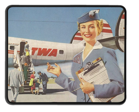 TWA Vintage Flight Attendant Mousepad
