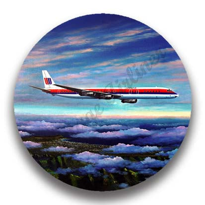 United Airlines DC8 by Rick Broome Magnets