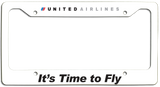 United Airlines - It's Time to Fly - License Plate Frame - Tulip Logo