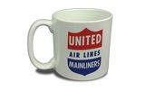 United Airlines 1940's Bag Sticker  Coffee Mug