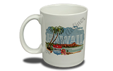United Airlines Hawaii Bag Sticker  Coffee Mug