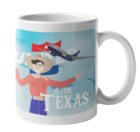 United Airlines Big Tex Over Texas Coffee Mug