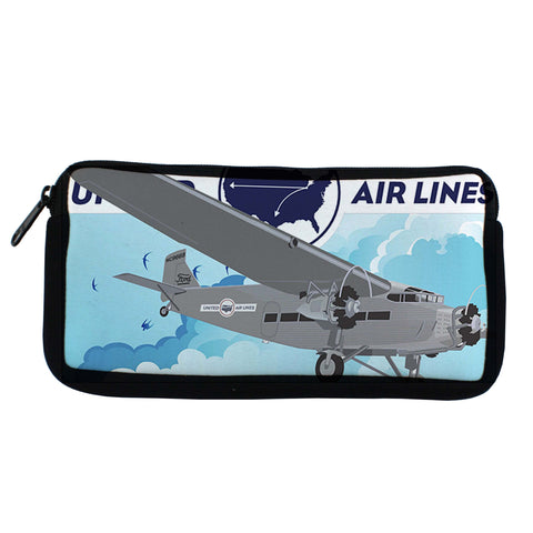 United Airlines Vintage 1930's Ford Tri-Motor Travel Pouch