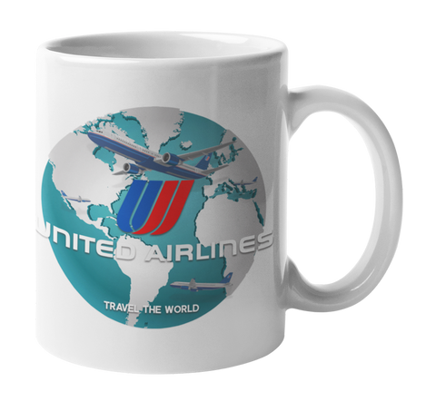 United Airlines Globe Coffee Mug