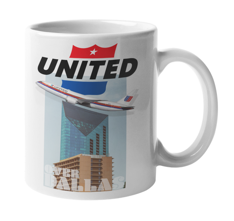 United Airlines Over Dallas Coffee Mug