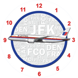 United Airlines 787 Tulip Livery Livery Wall Clock