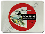 Varig Airlines Vintage Bag Sticker Glass Cutting Board