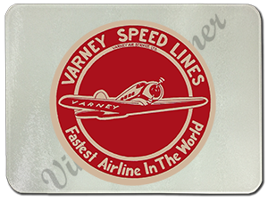 Varney Speed Lines Vintage Bag Sticker Glass Cutting Board