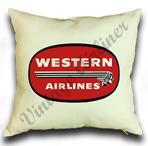 Western Airlines 1960's Logo Linen Pillow Case Cover