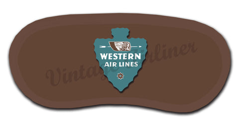 Western Airlines Vintage 1940's Bag Sticker Sleep Mask