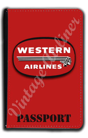 Western Airlines 1950's Vintage Logo Passport Case