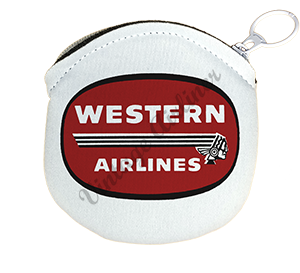 Western Airlines 1960's Vintage Logo Round Coin Purse