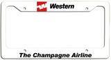 Western Airlines - The Champagne Airline - License Plate Frame