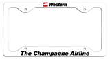 Western Airlines - The Champagne Airline - License Plate Frame