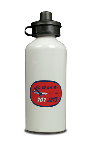 Western Airlines Vintage 707 Aluminum Water Bottle