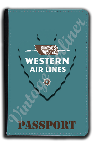 Western Airlines 1940's Bag Sticker Passport Case