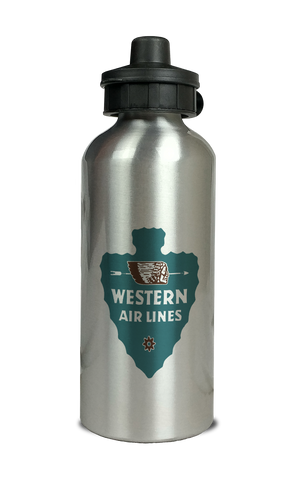 Western Airlines Vintage 1940's Aluminum Water Bottle