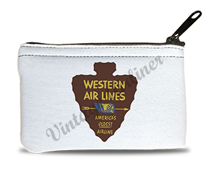 Western Airlines Vintage Oldest Airline Bag Sticker Rectangular Coin Purse