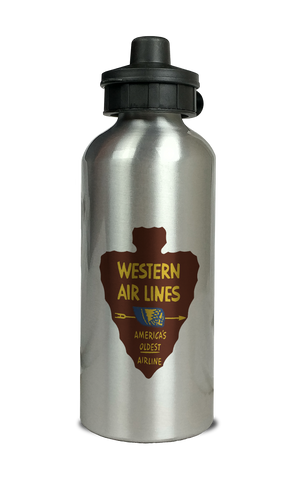 Western Airlines Vintage Oldest Airline Aluminum Water Bottle