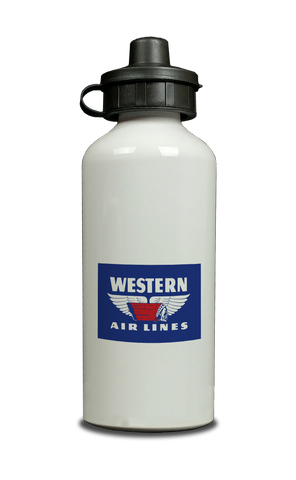 Western Airlines Vintage 1950's Logo Aluminum Water Bottle