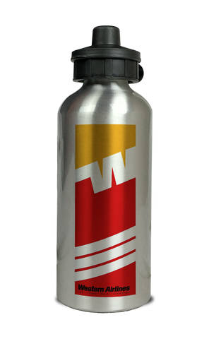 Western Airlines Timetable Cover Aluminum Water Bottle