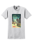 Fly TWA Chicago T-Shirt - Vintage Art Institute Lion Poster - Ash