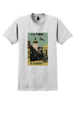 Fly TWA Germany T-Shirt - Vintage Old Town Square Poster - Ash
