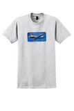 Braathens SAFE T-Shirt - Vintage B737-500 Norwegian Flag Carrier Sticker - Ash