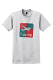 Colonial Airlines T-Shirt - Vintage Starry Skies Airliner Bag Sticker - Ash