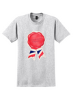 Guaranteed Exports T-Shirt - Vintage Red Wax Seal Rosette Label - Ash