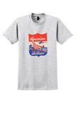 Hawaiian Airlines T-Shirt - Vintage Outrigger Canoe Die-Cut Sticker - Ash