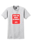 LTU T-Shirt - Vintage Steal The Heart Of Europe Bag Sticker - Ash