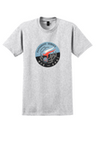 Qantas T-Shirt - Vintage QEA and BOAC Kangaroo Service Bag Sticker - Ash