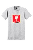 USAir T-Shirt - Vintage Fragile Wine Glass Baggage Label - Ash