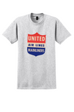 United Air Lines T-Shirt - Vintage Mainliners Shield Bag Sticker - Ash