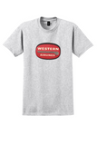 Western Airlines T-Shirt - Vintage Red Oval Headdress Bag Sticker - Ash