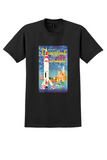 Fly TWA Disneyland T-Shirt - David Klein Moonliner Poster - Black