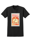Fly TWA India T-Shirt - David Klein Elephant and Howdah Poster - Black