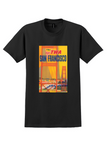 Fly TWA San Francisco T-Shirt - David Klein Golden Gate Poster - Black