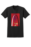 Fly TWA St. Louis T-Shirt - David Klein Gateway Arch Poster - Black