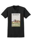 Aer Lingus Dublin T-Shirt - Vintage Dublin Quayside Poster - Black