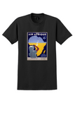 Air Afrique T-Shirt - Vintage Africa Map Explorer Poster - Black